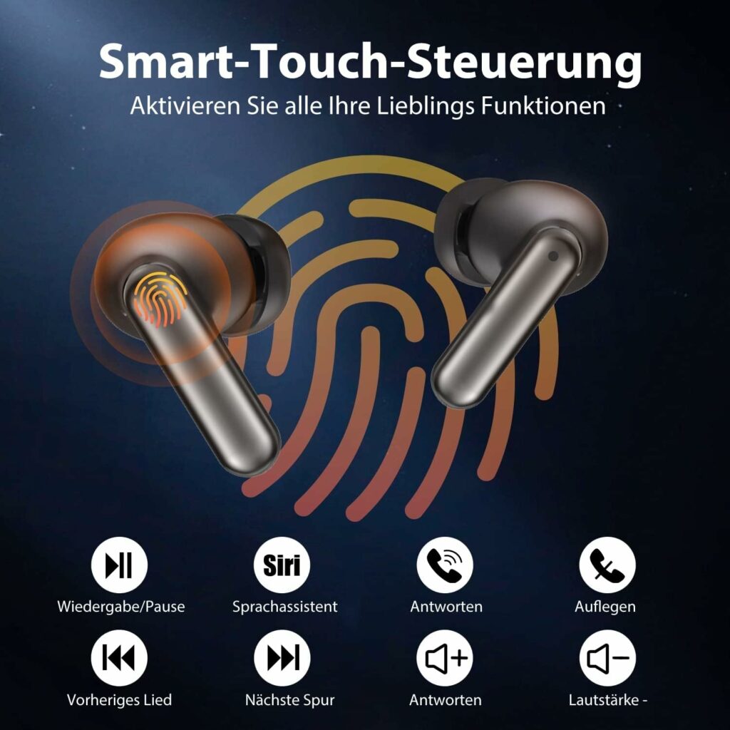 Bluetooth Headphones, Wireless Bluetooth 5.3 In-Ear Headphones with 4 ENC Microphones, 2023 Wireless Headphones, Noise Cancelling Earbuds with 56H Deep Bass, USB-C, IP7 Waterproof Earphones