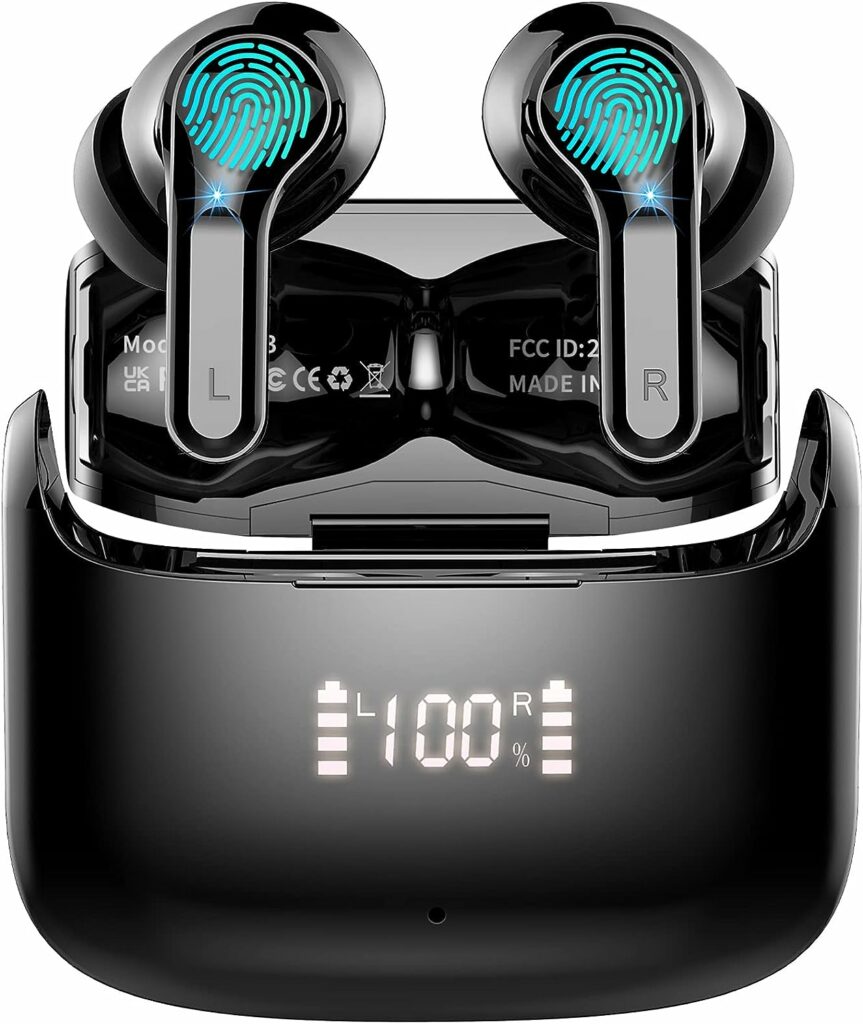 Bluetooth Headphones, Wireless Bluetooth 5.3 In-Ear Headphones with 4 ENC Microphones, 2023 Wireless Headphones, Noise Cancelling Earbuds with 40H Deep Bass, USB-C, IP7 Waterproof Earphones
