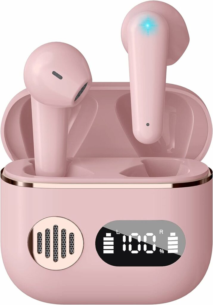 EUQQ Bluetooth Headphones In Ear, Headphones Wireless Bluetooth 5.2 HiFi Stereo Sound, IPX7 Waterproof Wireless Headphones, Touch Control, Noise Cancelling Headphones Bluetooth 40H Playtime