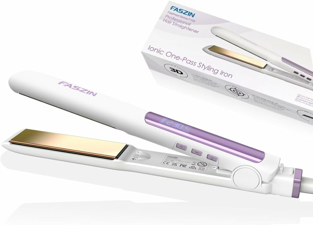 Faszin Ion Hair Straighteners, Quick Heating with Titanium Plates for a Smooth Style, 3D Floating Wide Plate for Thick and Thin Hair, Dual Tension and 11 Adjustable Temperature Levels