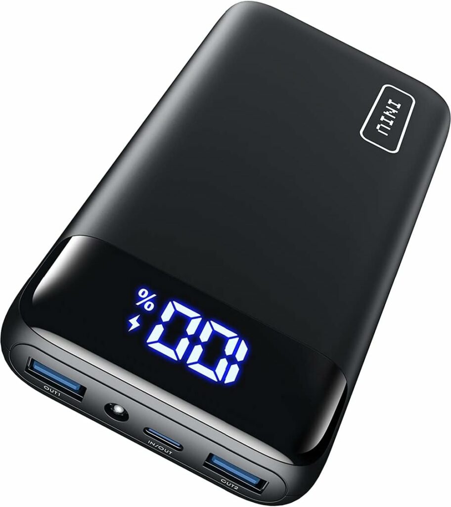 Iniu Power Bank, Compact LED Display, 20000 mAh External Battery with Dual 3A Outputs and USB-C Input, Power Bank for Mobile Phone, iPhone 11 X 8, Samsung S10, Huawei P20, Xiaomi, Oppo, Nexus, iPad, Tablets and More
