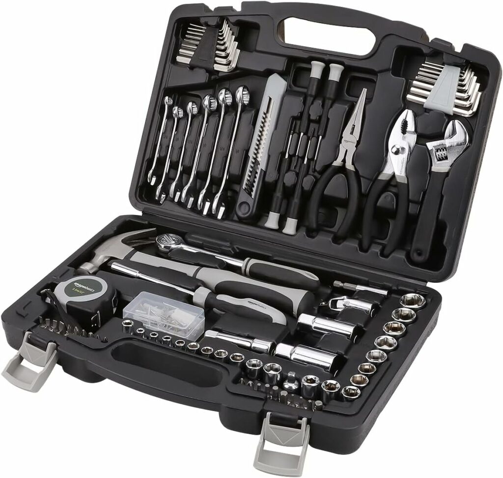 Amazon Basics - General Household Hand Tool Set, 131 Pieces
