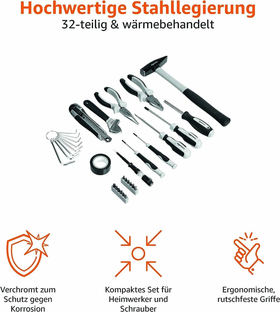Amazon Basics - Household tool set, 32 pieces