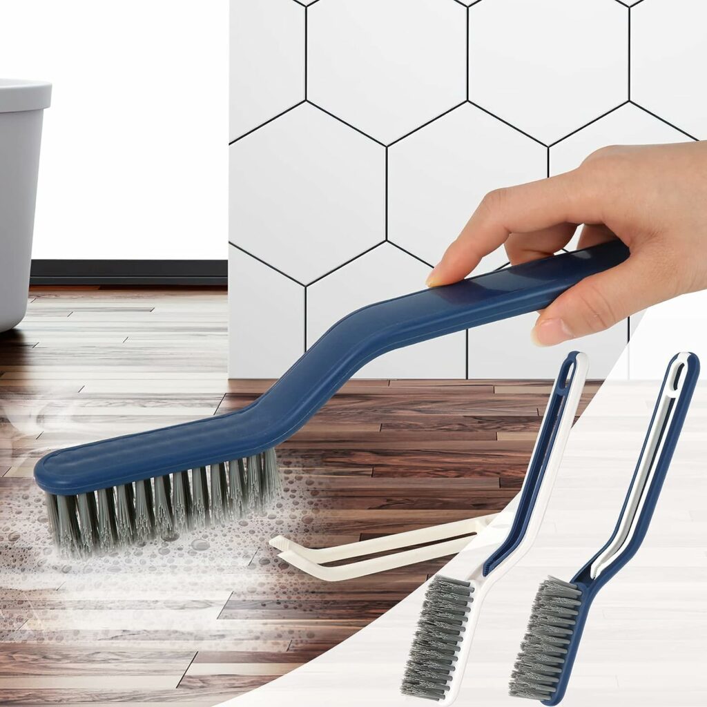 Multifunctional Floor Seam Brush, 2-in-1 Cleaning Brush, Floor Seam Brush, Clip Hair Window Cleaning Brushes for Wall Tiles, Rails, Window Frames
